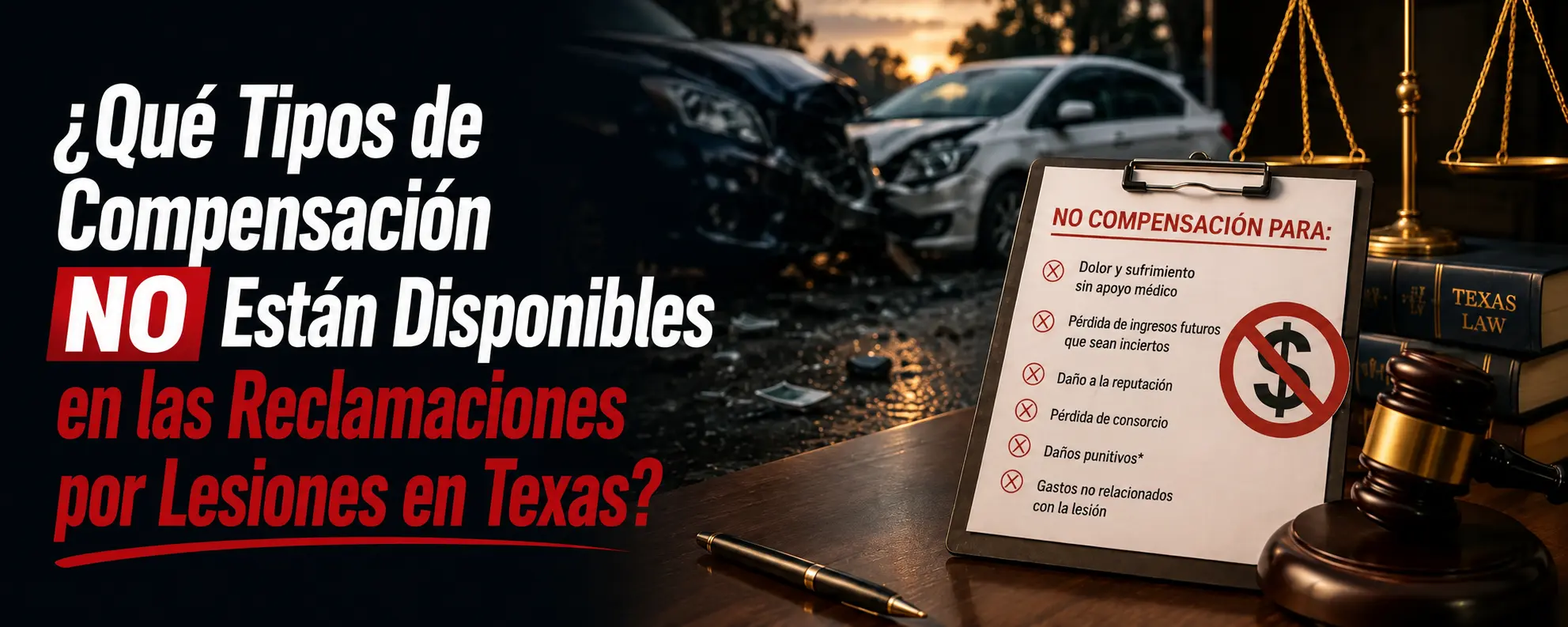 ¿Qué Compensación NO Está Disponible en Lesiones en Texas?