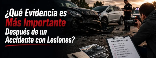¿Qué Evidencia es Más Importante Después de un Accidente con Lesiones?